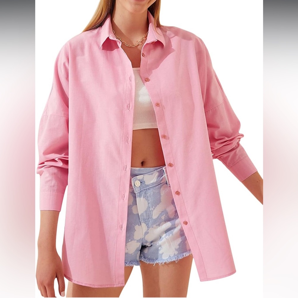Pink Button-Up Shirt